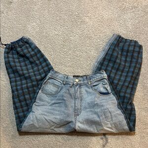 BDG Blue and Gray Plaid Jeans